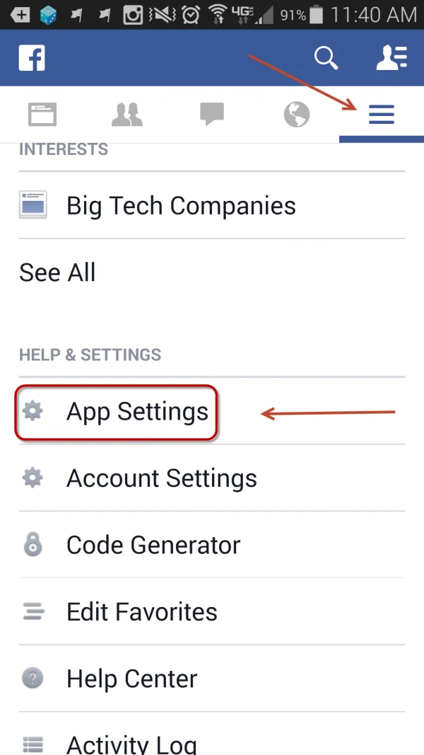 Facebook-mobile-app-settings